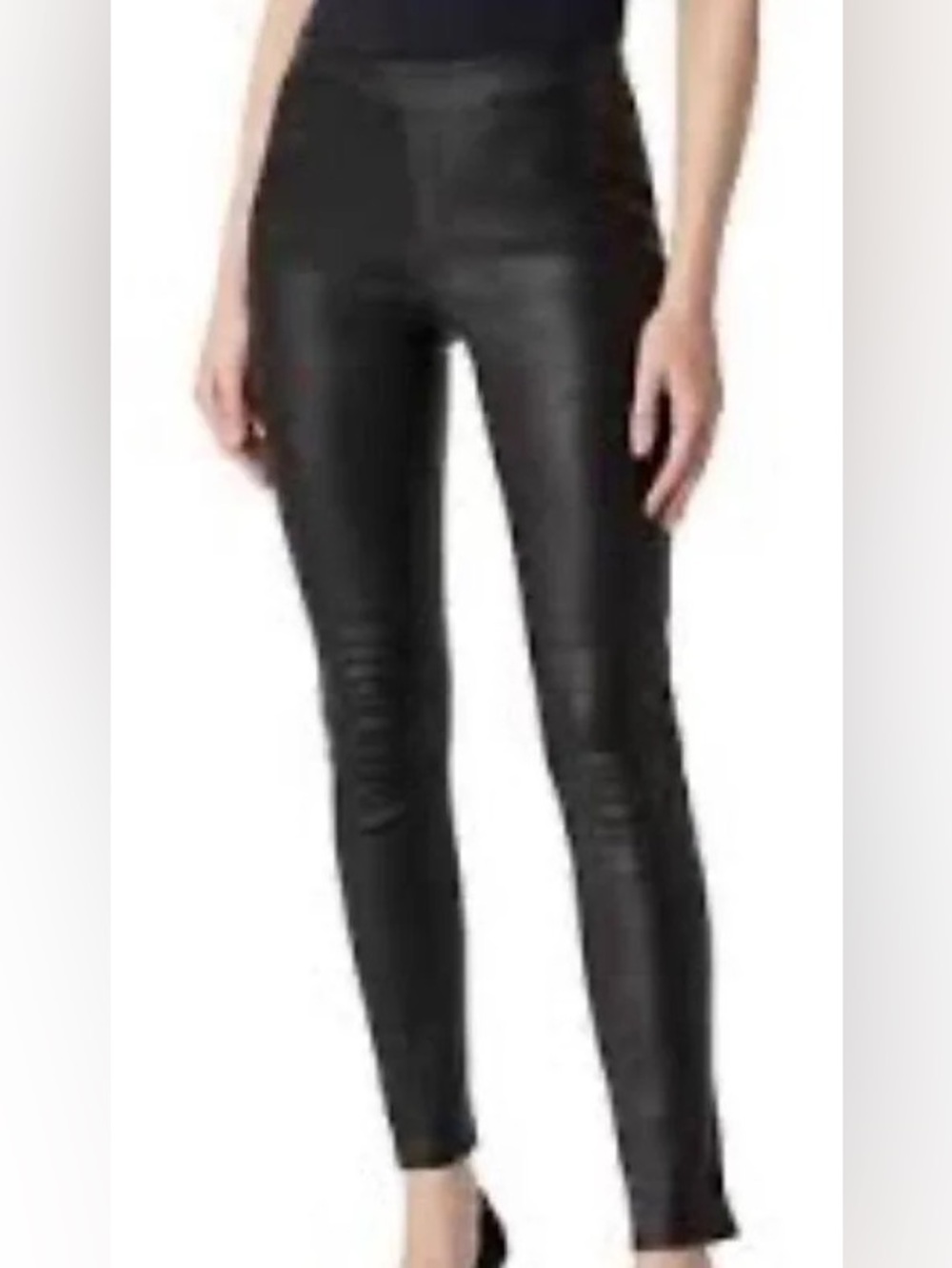 NWOT J.Brand Edita Lamb Leather Women’s Black Leggings. Size Medium.